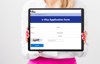 Woman holding passport and phone with QR code about vaccination