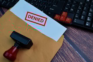 Red handle rubber stamper and denied Red handle rubber stamper and denied