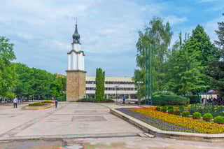 Historical Clock Tower In Botevgrad Bulgaria Historical Clock Tower In Botevgrad Bulgaria