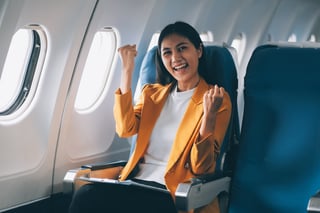 Female Airplane Passengers Asian Chinese People Entrepreneurs Female Airplane Passengers Asian Chinese People Entrepreneurs