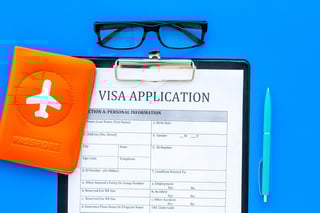 Fill Visa Application Form Empty Blank Near Passport Cover With Airplane Fill Visa Application Form Empty Blank Near Passport Cover With Airplane