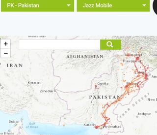 Network Coverage of Jazz in Pakistan