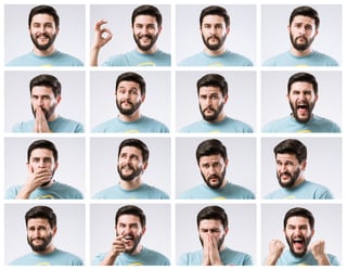 Emotions Faces Set Of Handsome Bearded Guy Emotions Faces Set Of Handsome Bearded Guy