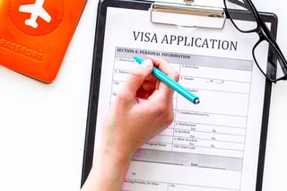 Fill Visa Application Form Empty Blank Near Passport Cover Fill Visa Application Form Empty Blank Near Passport Cover