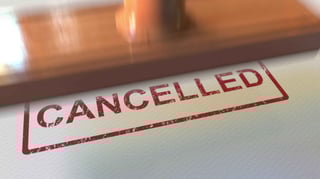 Putting Cancelled Rubber Stamp On The Paper Putting Cancelled Rubber Stamp On The Paper