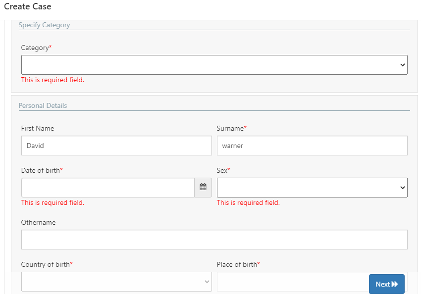 Create Case