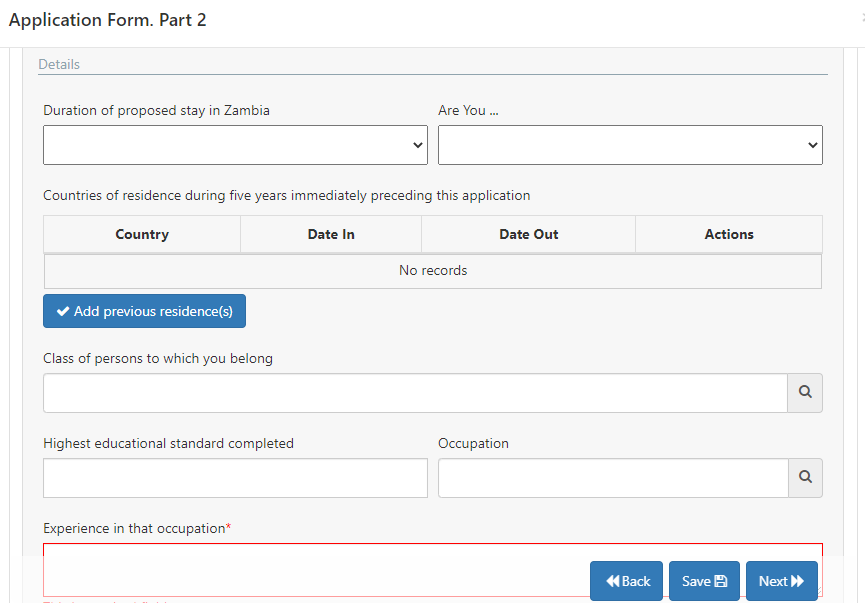 Application Form Part 2