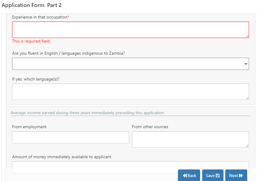 Application Form Part 2