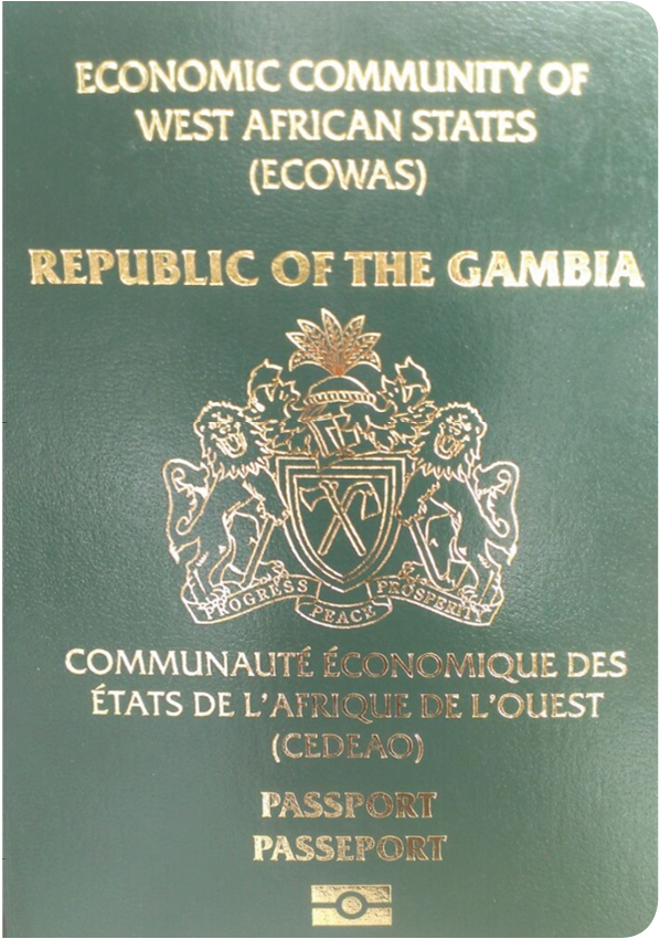 A regular or ordinary Gambian passport - Front side A regular or ordinary Gambian passport - Front side