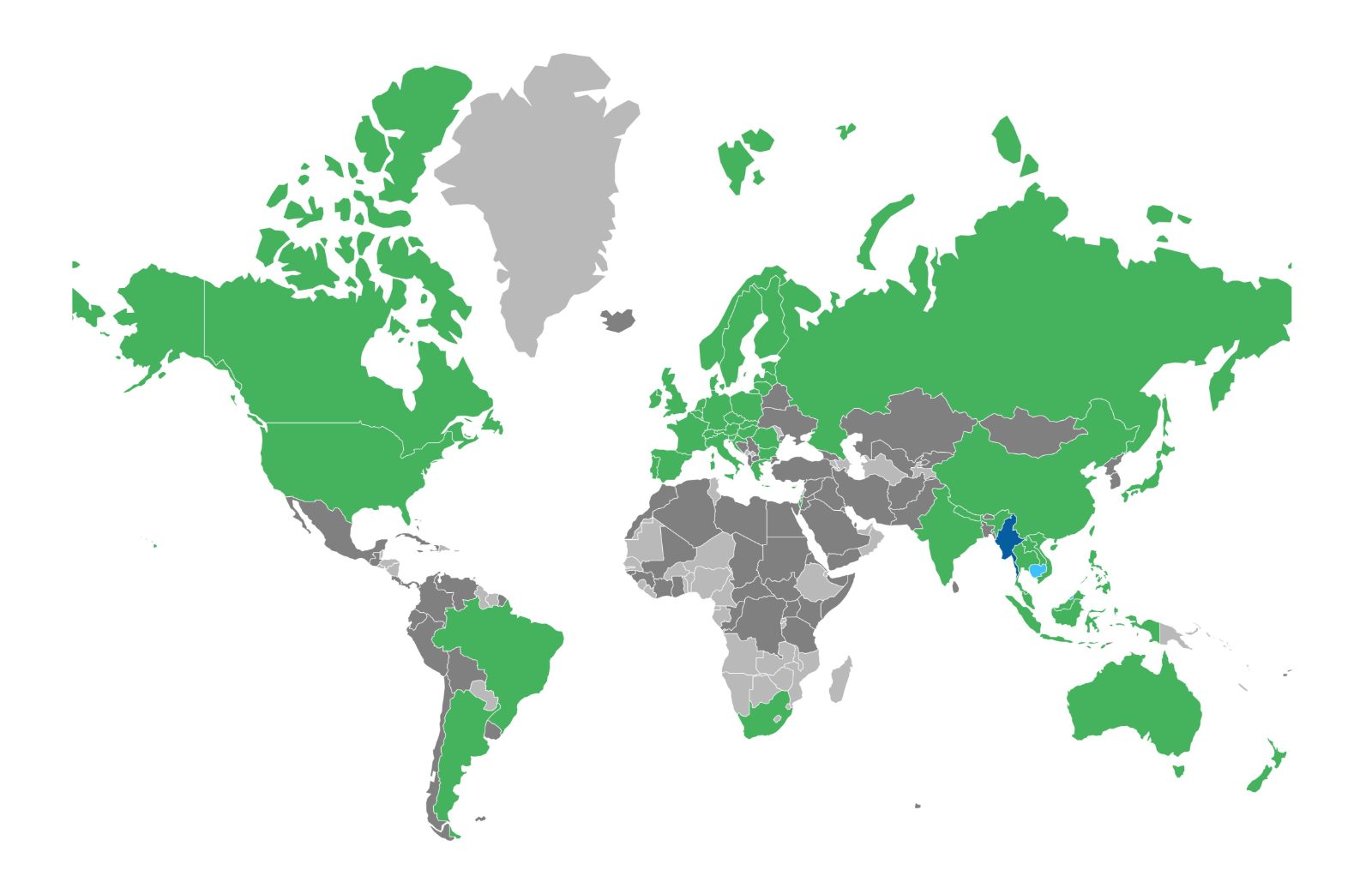myanmar visa policy map.