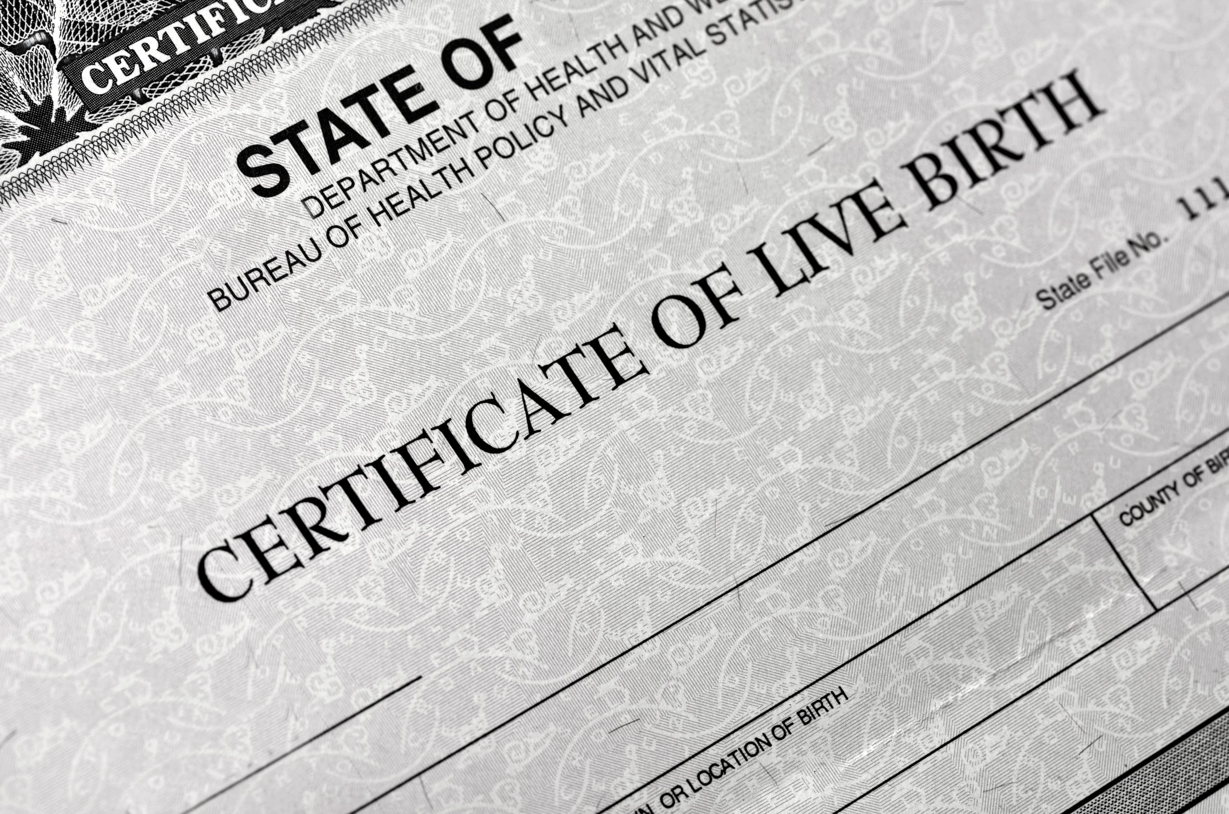 Birth Certificate For Live Baby Born